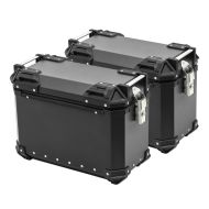Motorcycle Aluminium Panniers Set Bagtecs XW30 Side Cases 2x30 Liters + adapter black