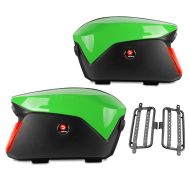 Set Koffer + Träger für Kawasaki ZZR 1400 Seitenkoffer Bagtecs PX74GR grün LED_1