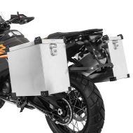 Aluminium panniers set 40L compatible with Honda Transalp XL 700 / 650 / 600 V Bagtecs Namib + kit for pannier rack