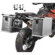 Aluminium panniers set 34-45L compatible with Suzuki XF 650 Freewind Bagtecs Gobi + kit for pannier rack