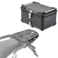 Set Aluminium Top Case + Rear Rack compatible with Husqvarna Norden 901 21-24 Top Box XB65 black Bagtecs