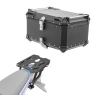 Set Alu Topcase + Gepäckbrücke passend für Honda Africa Twin CRF 1100 L 20-21 Bagtecs XB65 schwarz