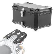 Set Alu Topcase + Gepäckbrücke passend für BMW F 650 GS / Dakar 04-07 Bagtecs XB65 schwarz