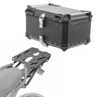 Set Alu Topcase + Gepäckbrücke passend für BMW F 900 XR 20-24 Bagtecs XB65 schwarz