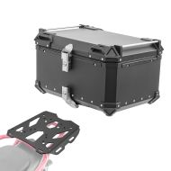 Set Alu Topcase + Gepäckbrücke passend für Moto Guzzi V85 19-23 Bagtecs XB65 schwarz