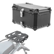 Set Alu Topcase + Gepäckbrücke passend für Royal Enfield Himalayan 450 2024 Bagtecs XB65 schwarz