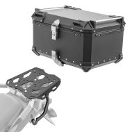 Set Alu Topcase + Gepäckbrücke passend für Suzuki V-Strom 650 / XT 17-24 Bagtecs XB65 schwarz