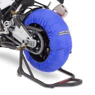 Motorbike Tyre Warmers Set Laguna Seca ConStands 60-80°C for front and rear wheel 17 Inch in blue