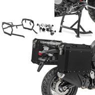 Set Centre stand + Aluminium Panniers + rack compatible with chopper / custombikes Pan America 1250 / Special 21-24 GX38-45 black