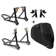 Set MA1 Motorcycle Paddock Stand ConStands Set and Motorcycle tarpaulin Cover Craftride XL Stretch black