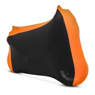 Motorcycle tarpaulin cover compatible with KTM 950 Adventure / S Craftride Indoor XL-XXL in black-orange