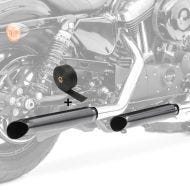Set TO2 2x Endschalldämpfer Turn Out und Hitzeschutzband für Harley Sportster 1200 Roadster/ Low Craftride_1