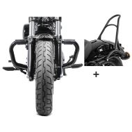 Set Sturzbügel Craftride mit Gummipads und Sissybar CR1 mit Pad für Harley Sportster 1200 Nightster 08-12 schwarz_1