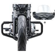 Set Craftride Sturzbügel mit Gummipads und Windschild L für Harley Davidson Sport Glide 18-20_1