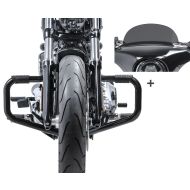 Set STS9 Sturzbügel Mustache Craftride und Windschild M für Harley Davidson Sport Glide 18-20_1
