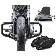 Set STS9 Sturzbügel Mustache Craftride, Innentaschen Set und Windschild L für Harley Davidson Sport Glide 18-20_1