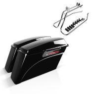 Set of hard saddlebags with mounting brackets CR fits for Harley Davidson Fat Boy 90-17 LB Craftride