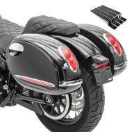 Motorbike Hard saddlebags Set Craftride Alabama 33Ltr incl brackets Sidecases right and left in black