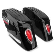 Motorrad Koffer für Chopper Bagger mit Haltesatz Satteltaschen Seitenkoffer Craftride SC7_1