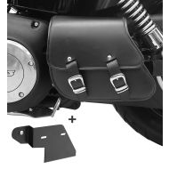 Swing Arm Saddle Bag + support fits for Harley Davidson Dyna Fat Bob 08-17 Craftride