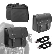 Set 2x Satteltasche für Harley Softail Street Bob 18-21 + Quick Lock Halter Craftride RNO-B_1