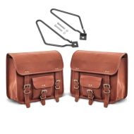 Set 2x Satteltaschen + Halter für Honda CB 1100 EX / RS Craftride SV1 braun_1