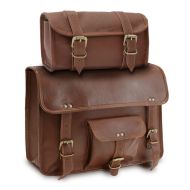 Leather saddlebag set compatible with Honda CB 1100 EX / RS with tool bags Craftride SW1 2 pieces br