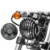 LED Scheinwerfer mit Scheinwerfer Grill 5,75 Zoll für Harley Davidson Sportster 04-20 Craftride schwarz_1