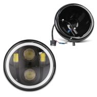 LED Headlight 5.75" Inch Set Motorcycle Universal Headlamp Projector black Craftride M18