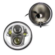 LED Headlight 5.75" Inch Set fits for Harley Davidson Dyna Low Rider S 16-17 Headlamp Projector chrome Craftride M18