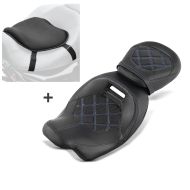 Set SB13 Sitzbank für Harley Davidson Touring 09-20 Craftride RH3 schwarz-blau und Gel Sitzkissen Tourtecs L_1