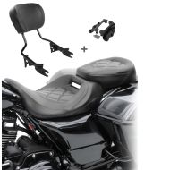 Sitzbank Set für Harley Road King Special 17-20 schwarz mit Sissybar und Docking Kit Craftride S-AB1_1