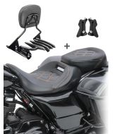 Sitzbank Set für Harley Road King Special 17-20 mit Sissybar und Gepäckträger Craftride S-AB8_1