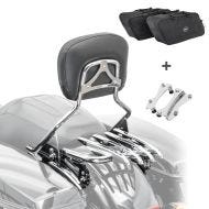 Sissybar mit Gepäckträger XB + Montagekit + Seitenkoffer Innentaschen für Harley Touring 09-13 chrom Craftride_1