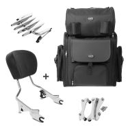 Sissybar XB + Hecktasche für Harley Touring 09-13 mit Gepäckträger chrom Craftride_0