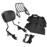 Sissybar + Gepäckträger + Seitenkoffer Innentaschen W1 für Harley Davidson Street Glide 14-19 schwarz Craftride_1