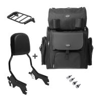 Sissybar + Hecktasche für Harley Fat Boy / 114 18-20 R1 mit Gepäckträger schwarz Craftride_0