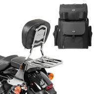 Sissybar SB1 + Hecktasche für Harley Sportster 04-20 abnehmbar mit Gepäckträger Craftride chrom_0