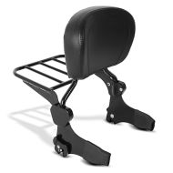 ,Sissy Bar with Rear Rack detachable fits for Harley Davidson Electra-Street-Road Glide,, Road King 97-08 black Craftride,