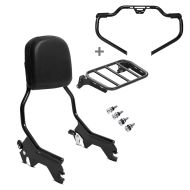 Set STS22 Sissybar mit Dockingkit R1 und Gepäcktrager + Sturzbügel Mustache für Harley Softail 18-20 Craftride_1