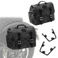 Set 2x Satteltaschen mit Halter für Yamaha XV 950 14-20 Craftride CV1F-schwarz links-rechts_1