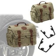 Set 2x Satteltaschen mit Halter für Honda Rebel 500 17-21 Craftride CV1F-army green links-rechts_1