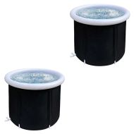 Set 2x Ice bath inflatable Cranit EB14 PVC ice barrel portable 75 x 29.53 inch black