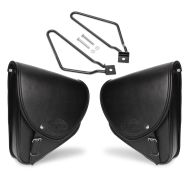 Set 2x Satteltaschen + Halter für Victory Hard Ball / High Ball Craftride Indiana schwarz_1