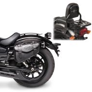 Set Satteltasche + Sissy Bar mit Gepäckträger für Honda Rebel 500 17-21 Craftride links_1