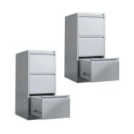 Set 2x Metal cabinet with 3 drawers MS41 Divit filing cabinet with drawers gray
