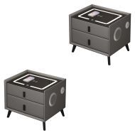 Set 2x Intelligent bedside table Divit NT15 bedside table with 10W speakers LED lighting and wireless charging