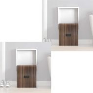 Set 2x Wall folding stool Divit WK11 shoe changing stool brown