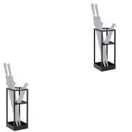 Set 2x Umbrella stand Divit umbrella stand steel coat rack RE64 black