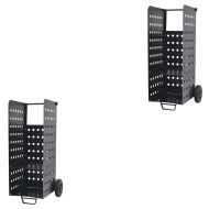 Set 2x Firewood trolley 55 x 45 x 40.94 inch Divit firewood rack steel fireplace accessories RE42 black